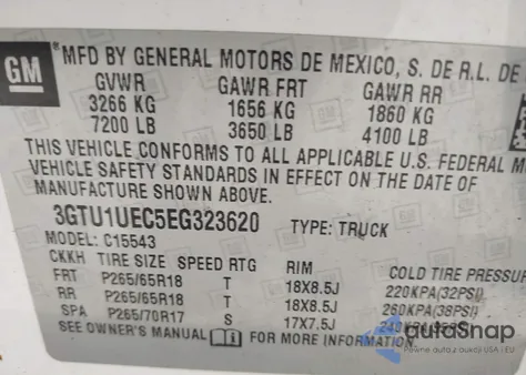 2014 GMC Sierra Sle из США, поврежденный, VIN 3GTU1UEC5EG323620